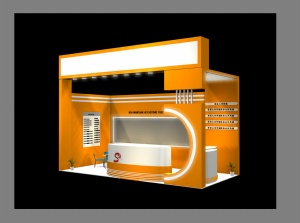 橙色3D展厅模型设计