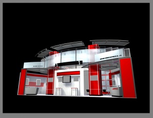 红色展厅3D效果图模型