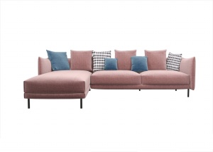 粉色L型沙发模型设计