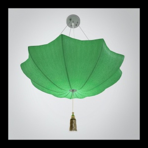 绿色复古伞灯模型