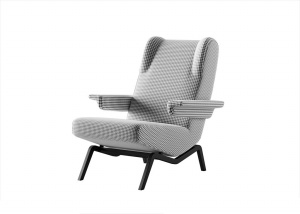 灰白色舒适靠椅模型
