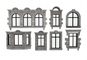 欧式窗户边框3D模型设计