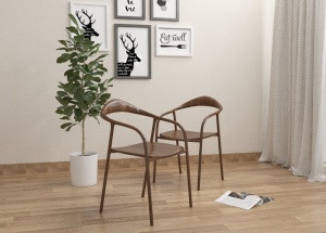 简约木质靠椅3D模型设计