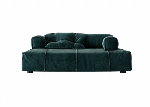 墨绿色布艺沙发模型设计