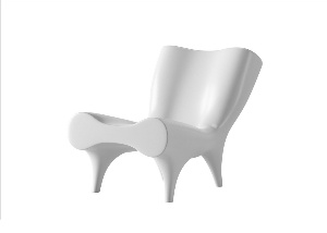 白色时尚单人沙发模型
