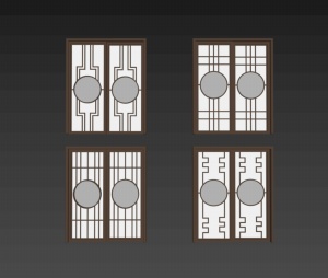 中式门槛3D模型设计