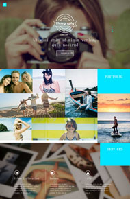 摄影爱好者html5网站模板，蓝色好看的户外摄影拍照网站模板下载
