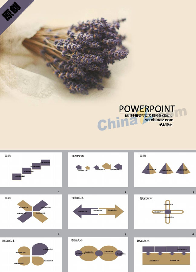 薰衣草ppt模板下载