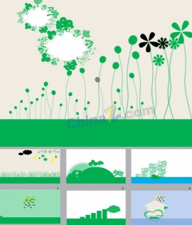 绿色环保动画ppt模板下载