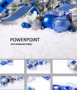 圣诞彩球ppt模板下载