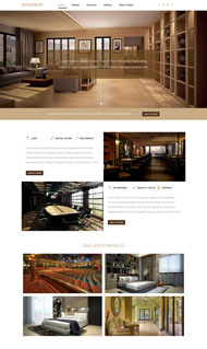 棕色室内建筑设计网站模板