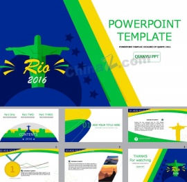 里约奥运会赛事PPT模板下载