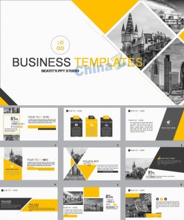 英文商务工作汇报ppt模板下载