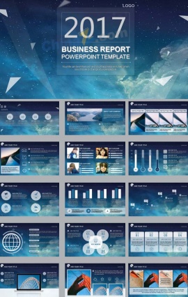 ppt蓝色星空设计模板