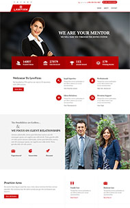 红色样式律师事务所网站模板