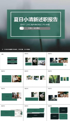 夏日小清新述职报告ppt模板