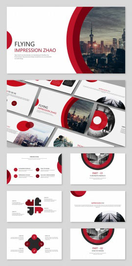 大气欧美风年终总结PPT模板