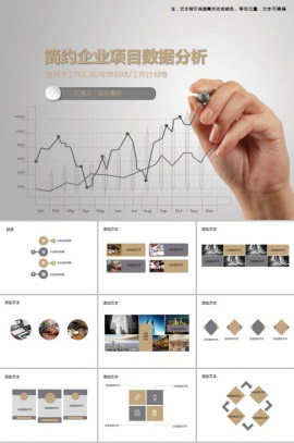 简约企业项目数据分析PPT模板