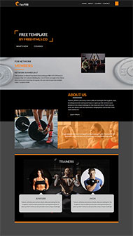 黑色酷炫健身运动CSS3模板
