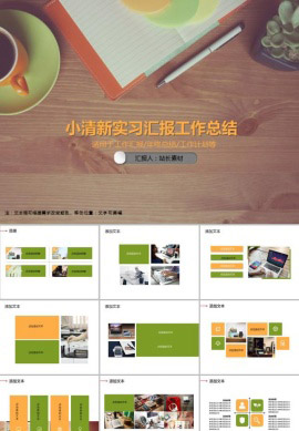 小清新实习汇报工作总结ppt模板