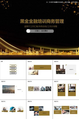 黑金金融培训商务管理PPT模板