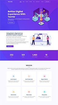 紫色客户服务公司网站模板