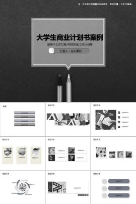 大学生商业计划书案例PPT模板