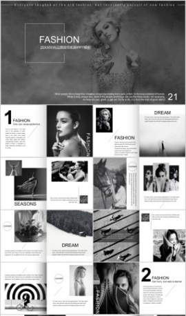 欧美风杂志时尚品牌宣传相册PPT模板