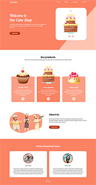 橙色蛋糕制作官网网站模板
