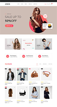 衣服服装商城HTML5模板