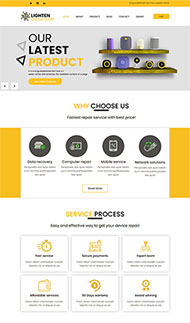 黄色电子设备维修官网网站模板