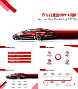 红色商务风格汽车行业营销培训PPT模板