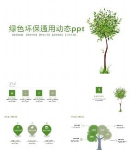 绿色环保风格说课教育工作总结PPT模板