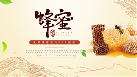 大气天然蜂蜜营养食品健康ppt模板