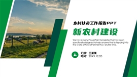 简约新农村建设乡村扶贫工作报告ppt模板