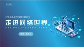 走进网络世界小学正确使用网络主题班会PPT模板
