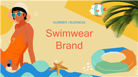 复古假日风格泳装品牌发布会ppt模板