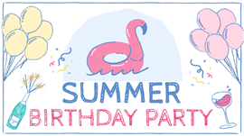 手绘涂鸦风夏日主题少女生日派对策划ppt模板