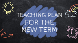 创意手绘粉笔字黑板风新学期教学计划ppt模板