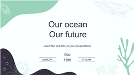 简约小清新手绘海洋环保主题PPT模板