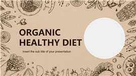 复古牛皮纸质感手绘风自然有机健康饮食PPT模板