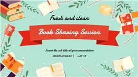 清新薄荷绿插画风读书分享会ppt模板