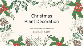 清新文艺植物插画风圣诞节活动策划ppt模板