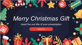 可爱插画风圣诞节主题班会ppt模板