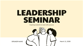 暖黄手绘涂鸦风学生领导力培训ppt模板