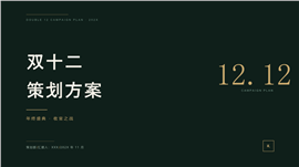 高端黑金风双十二年终战役策划ppt模板