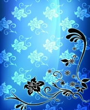 蓝色背景花纹图片