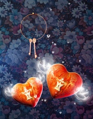 爱心情侣锁图片