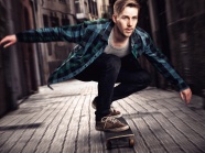 欧美帅哥滑板图片