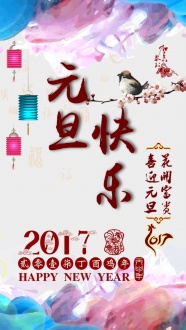 2017年鸡年元旦快乐图片